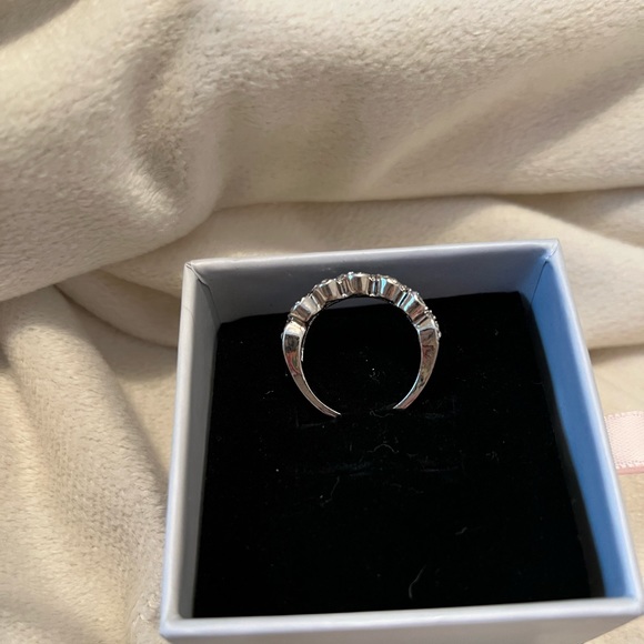 S925 SIMULATED OVAL RUBY & CRYSTAL RING | SIZE 8 - Picture 7 of 14